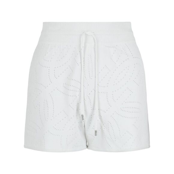 Ferragamo Gancini Pattern Drawstring Shorts White Womens